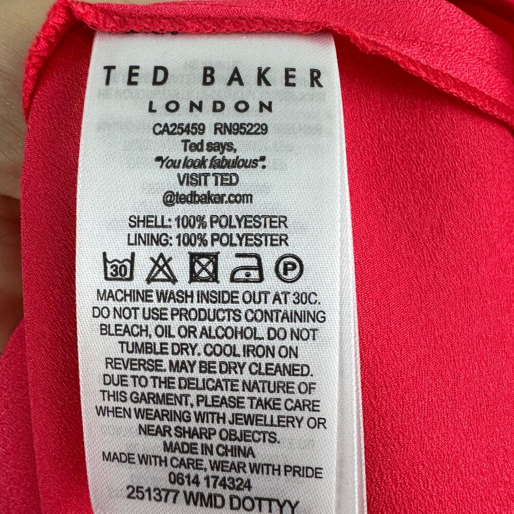 Ted Baker Tie Neck Circle Print Mini Dress - Picture 7 of 8